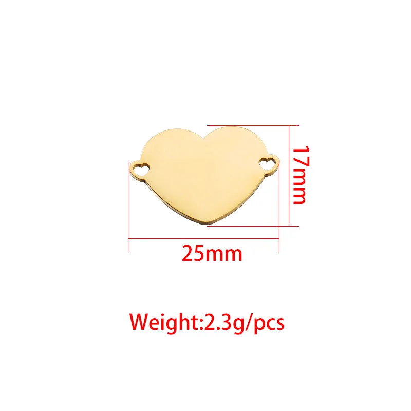 2 Pieces Pendant Mirror Stainless Steel Vacuum Plating Love Pendants Necklace Bracelets DIY Jewelry Making Accessories Wholesale