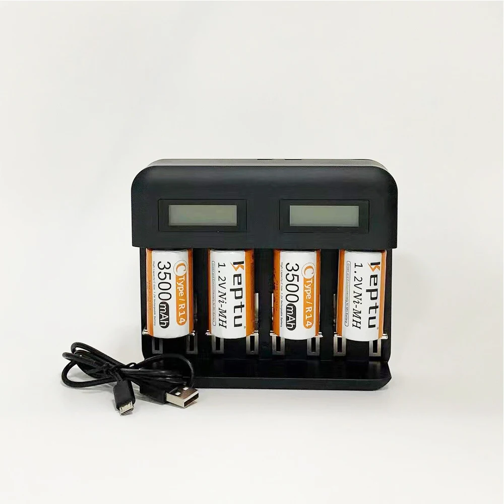 

KEPTU C Size NI-MH R14 Rechargeable C Battery LR14 3500mAh 1.2V C Batteries for Gas Cooker Flashlight and LCD AA/AAA/C/D Charger