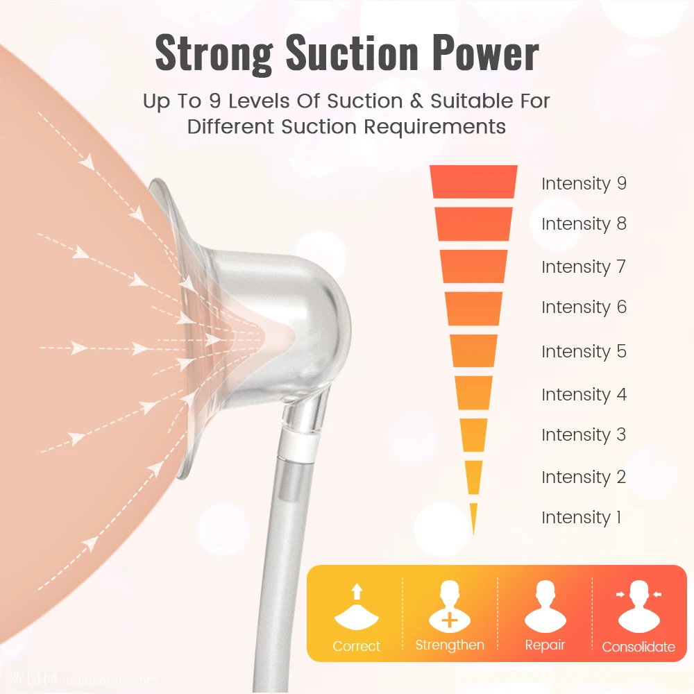 Inverted Nipple Corrector Clamps Traction Sucker Vibrator Breastfeeding Breast Pumps Sucking And Pulling Nipple Stimulator