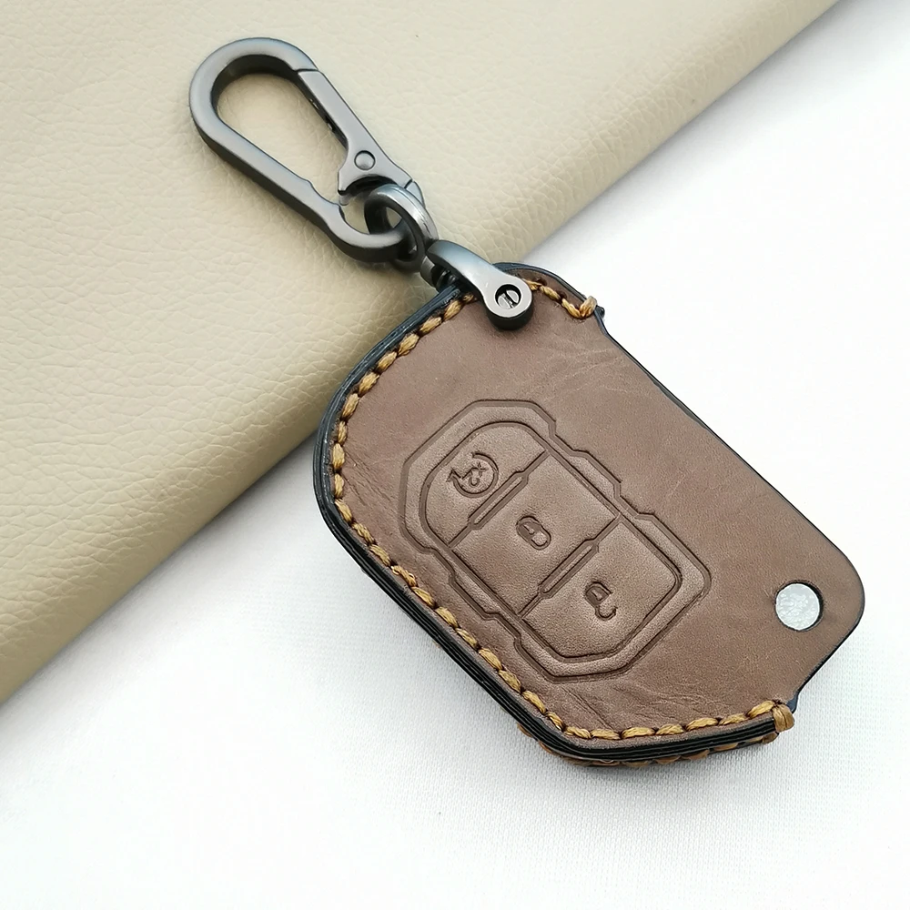 

Кожаный чехол для автомобильных ключей Jeep Wrangler JL 2018-2021, с 3 кнопками