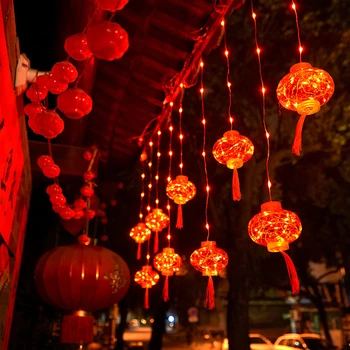 2024 Chinese Red Lantern LED String Light with 8 Modes Chinese Knot Lantern Decoration Spring Festival Outdoor Holiday Supplies 2