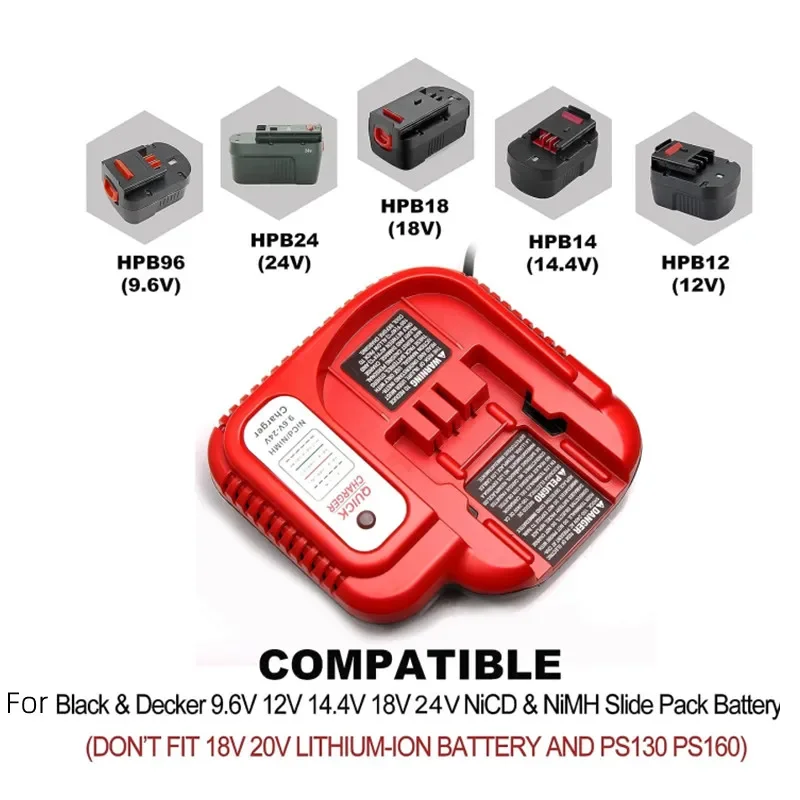 Зарядное устройство Ni-CD и Ni-Mh 9 6-24 В для батареи Black and Decker 6 12 14 4 18