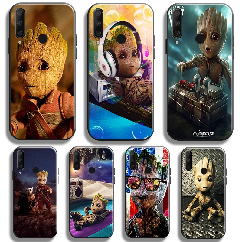 

Marvel Cute Groot Phone Case For Huawei Y9 Y7 Prime 2019 Y9a Y9s Y9 Y7 Y6 Y6P Y7P Y8P Soft Cover Liquid Silicon Shockproof