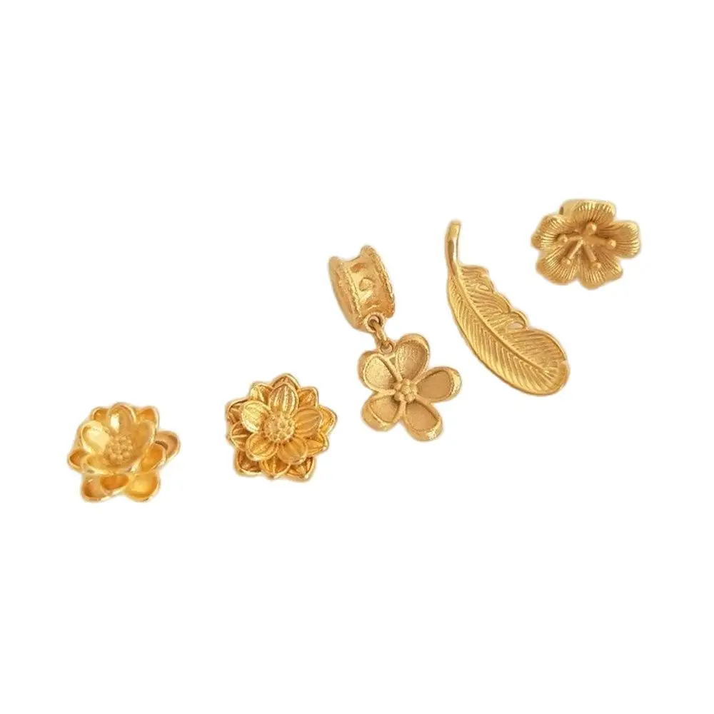 

Vietnam Shajin big hole lotus plum flower separated beads Lu Tong accessories feather pendant DIY bracelet ornaments