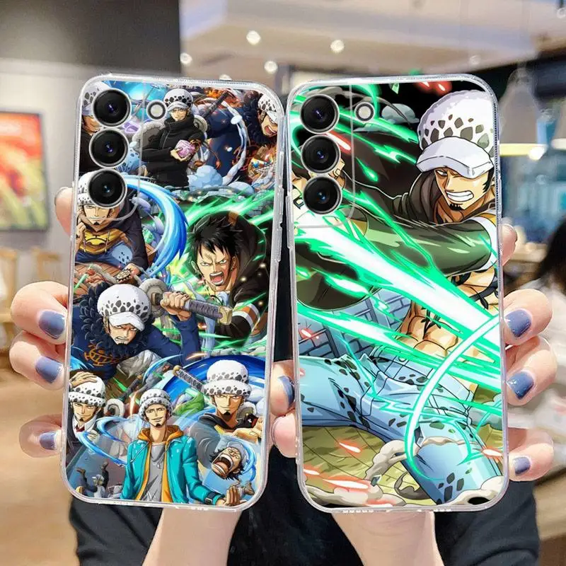 

One Piece Trafalgar D. Water Law Phone Case For Samsung Galaxy S22 S21 Ultra S20 S30 FE S8 S9 S10 5G Plus Lite Soft Transparent