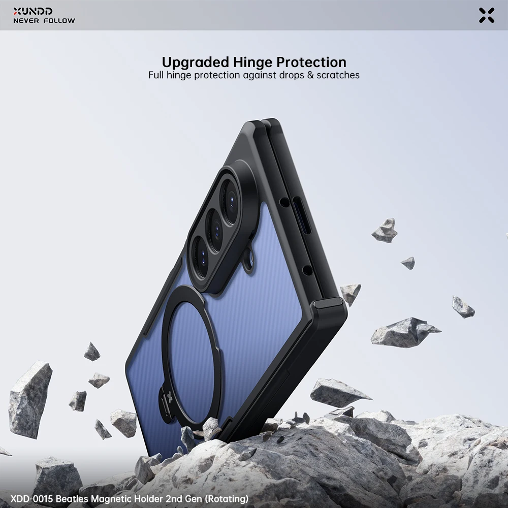 Фото Чехол XUNDD для Samsung Galaxy Z Fold 8 Ultra с магнитной подставкой, защитой шарнира, прозрачный, ударопрочный, с воздушной подушкой, из PC и TPU, защита от падений. №4