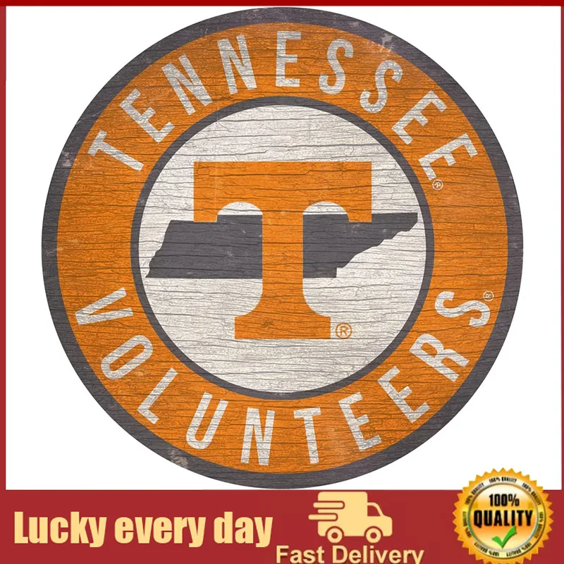 

Fan Creations Tennessee Volunteers Sign Wood 12 Inch Round State Design outdoor decor vintage wall decor metal plate