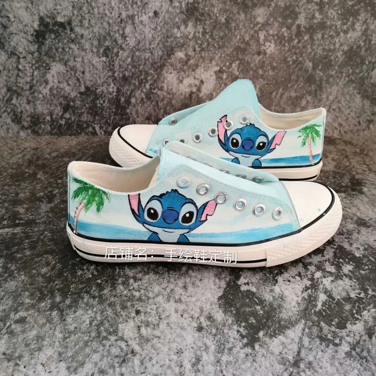 Disney Stilson Hand-painted High Quality Board Shoes Canvas Shoes Female Ins Tide Low Help Students Spring Stilch Women Shoes