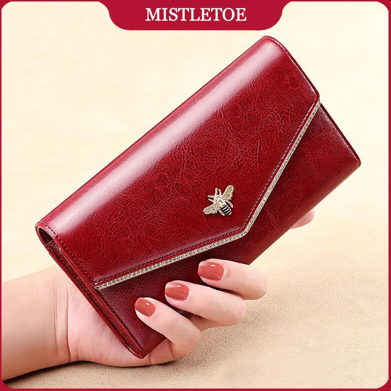 Элегантный стильный женский клатч вместительный Длинный кошелек из коровьей