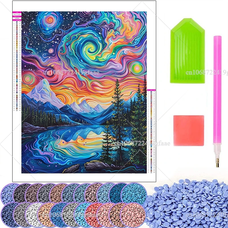 Galaxy 5D DIY алмазная живопись пейзажные наборы полная квадратная круглая гора