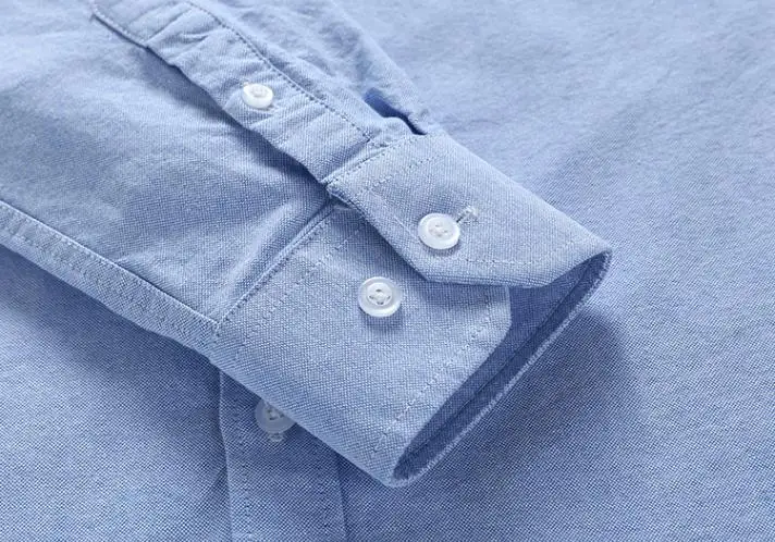 100% Cotton Oxford Plaid Solid Color Striped Shirt Tops Casual Long Sleeve Shirt Slim Fit Shirt Men Camisa Social Korean Clothes