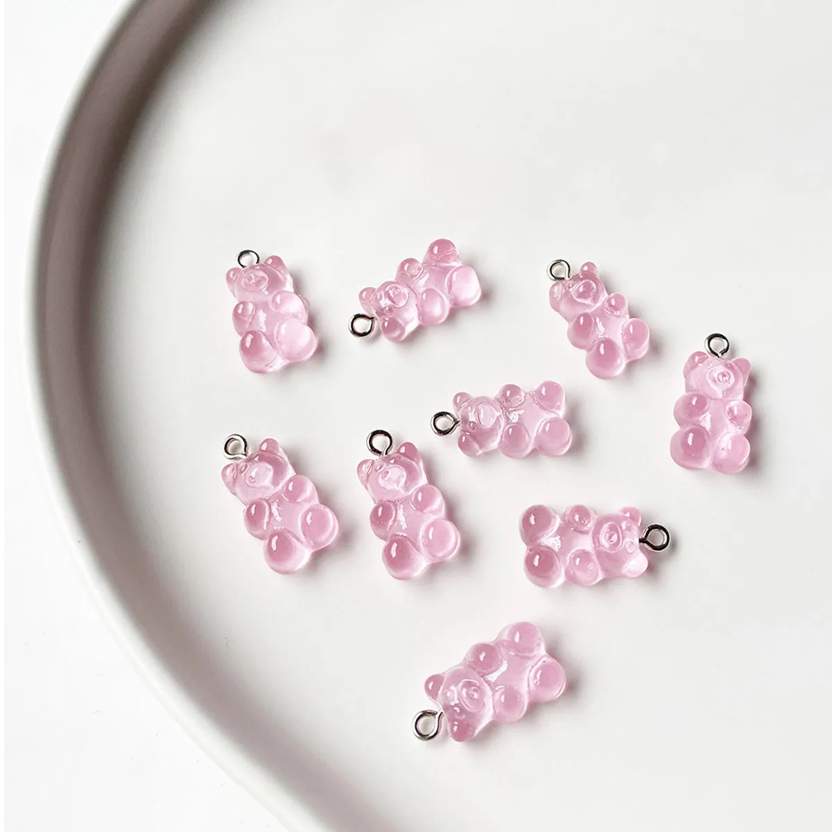 10pcs Acrylic Candy Color Gummy Bear Charms for Jewelry Making DIY Pendant Cute Earrings Bracelet Necklace Creative  Accessories