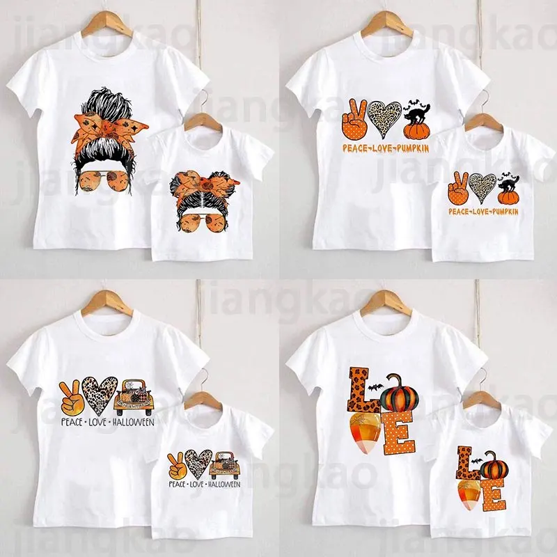 

Парная футболка для семьи, модная одежда для мамы и дочки, футболка для маленьких девочек, мини и мама, на Хэллоуин, вечеринку, мамы и дочки, футболка, топ, футболка