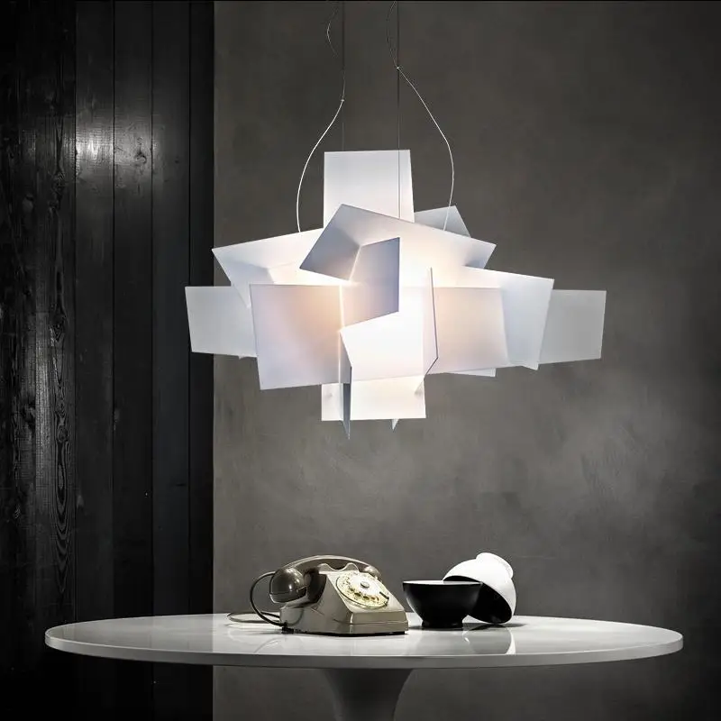 

Pendant Lamps Modern Geometric Chandelier Aircraft Modeling LED Square Stacking Nordic Creative Fashion Designer Simple Acrylic