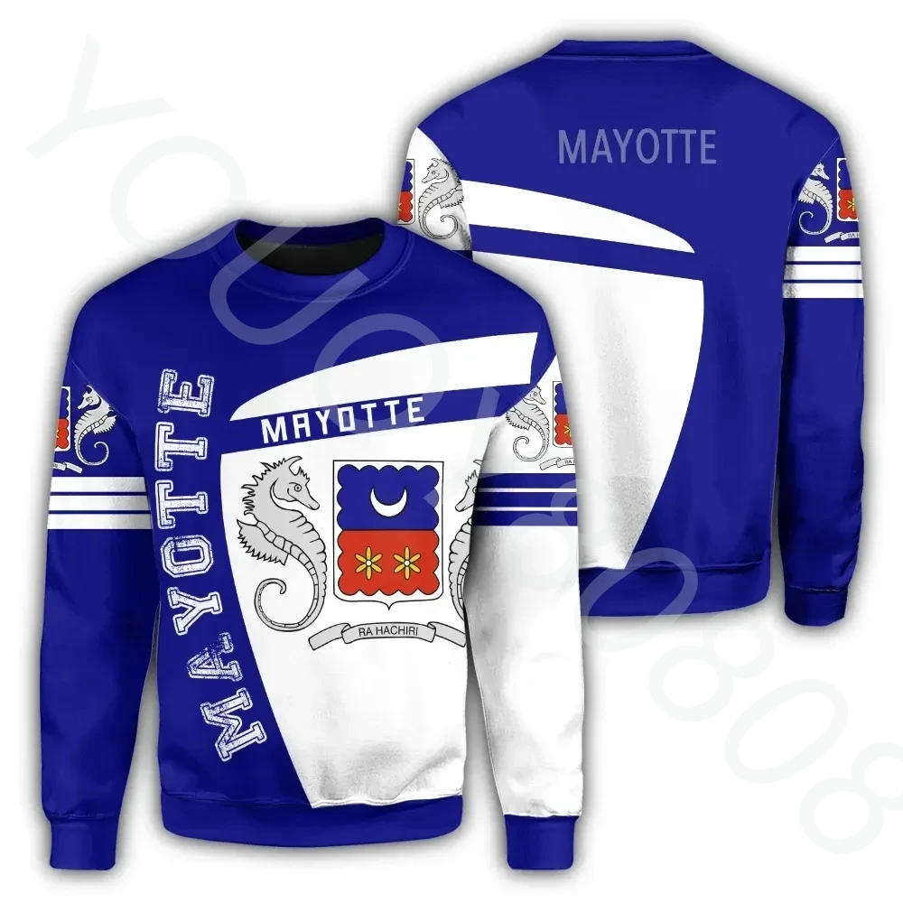 New casual street sports sweater 3D printing African region Mayotte sweater sports premium version round neck sweater