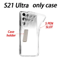 for samsung galaxy s21 ultra s pen mobile phone case with spen stylus slot transparent cover protective case with holder