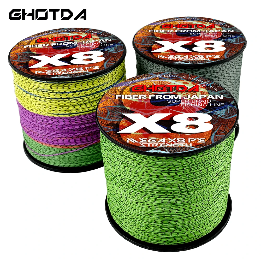 

Камуфляжная плетеная рыболовная леска GHOTDA, 8 нитей, 300/500/1000 м