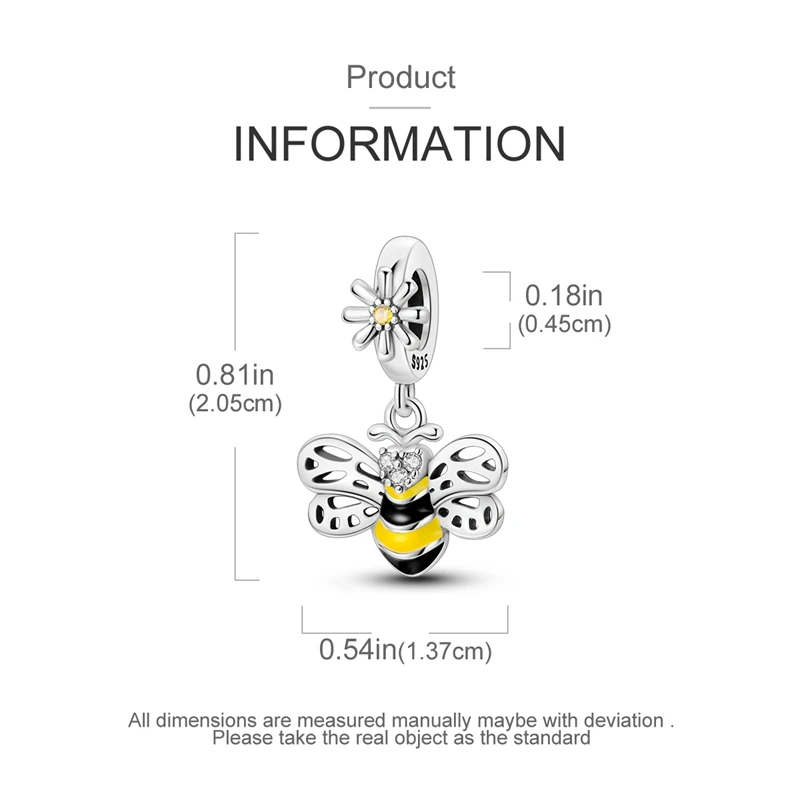 Стерлингового серебра 925 пробы голубые глаза-бабочки шляпа мальчика пчелы и