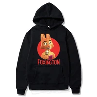 funny animation the bad guys diane foxington fanart pattern print hoodie long sleeves men women loose casual oversize sweatshirt