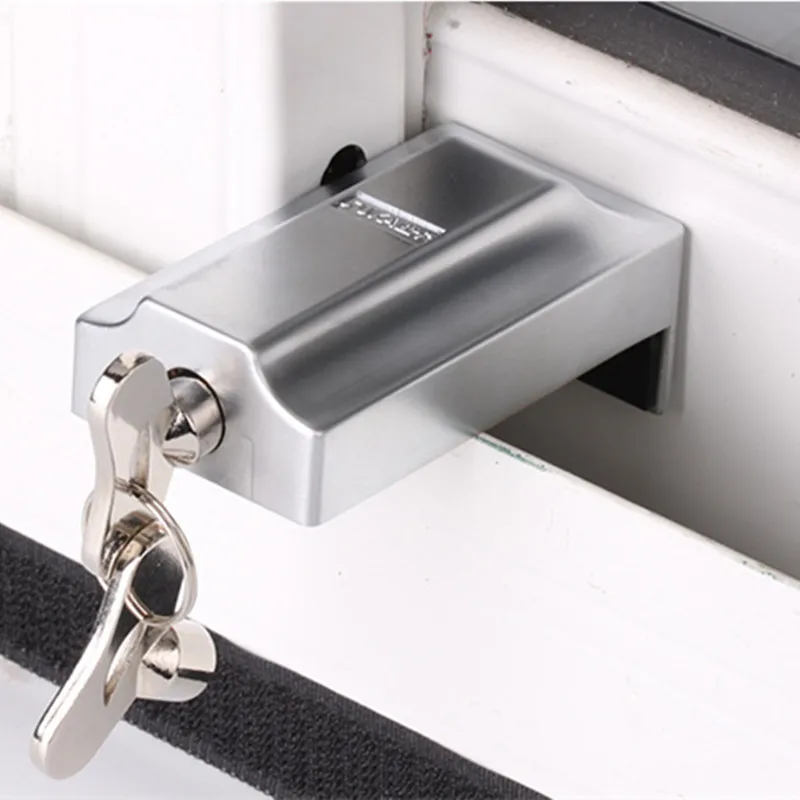 

Adjustable Sliding Children Safety Lock Doors Windows Restrictor Window Security Key Lock Child Anti-theft Door Stopper