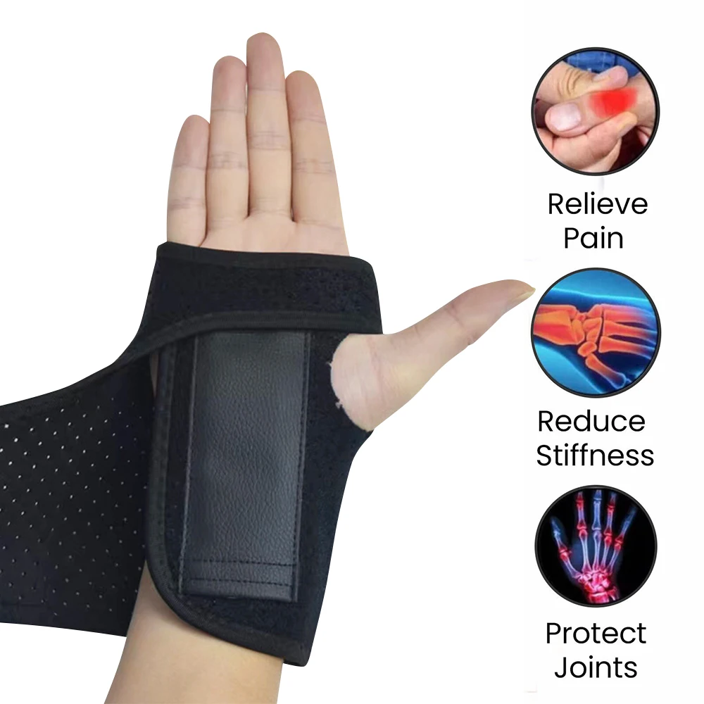 

1pc Splint Sprains Arthritis Band Belt Carpal Tunnel Hand Wrist Support Brace Useful New Solid Color Wrist Guard