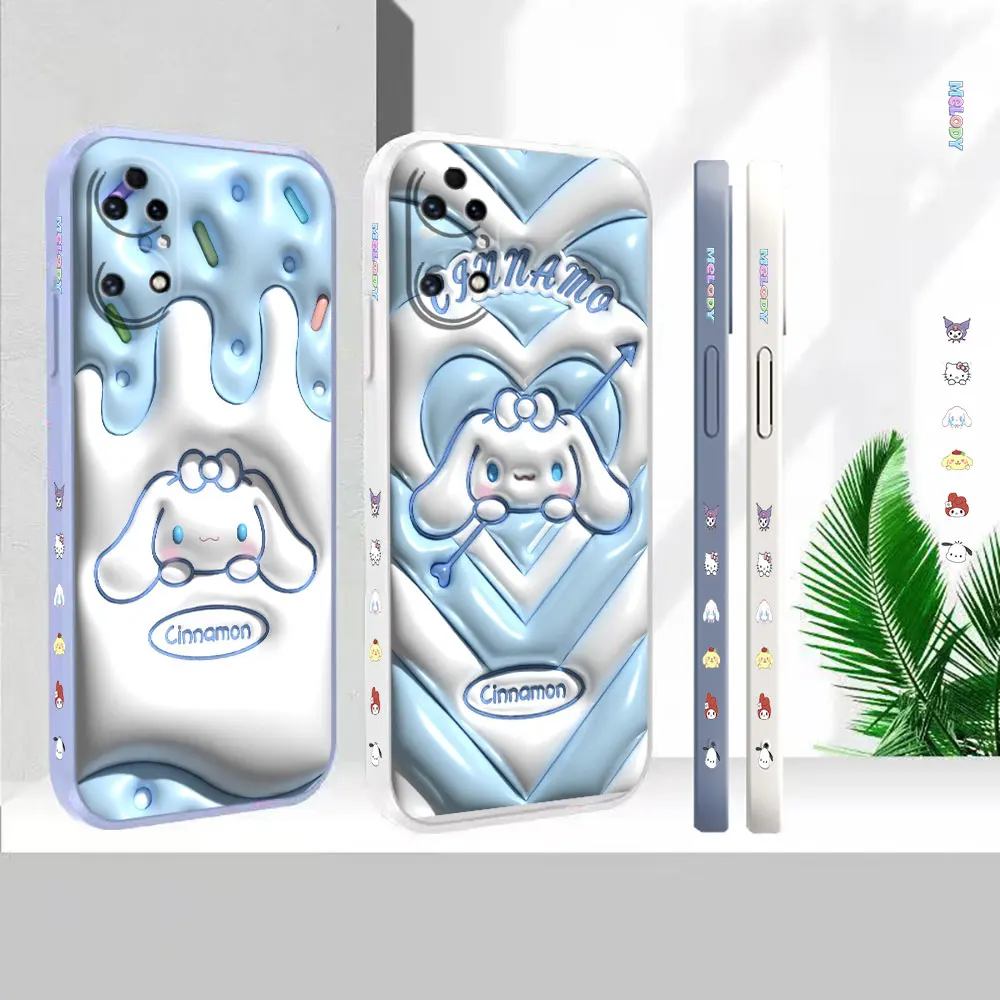 

Liquid Silicone For Huawei P60 P50 P40 P30 P20 Mate 50 40 30 20X 20 10 Pro Plus Colour Cover Funny Cute Cinnamoroll Case Funda