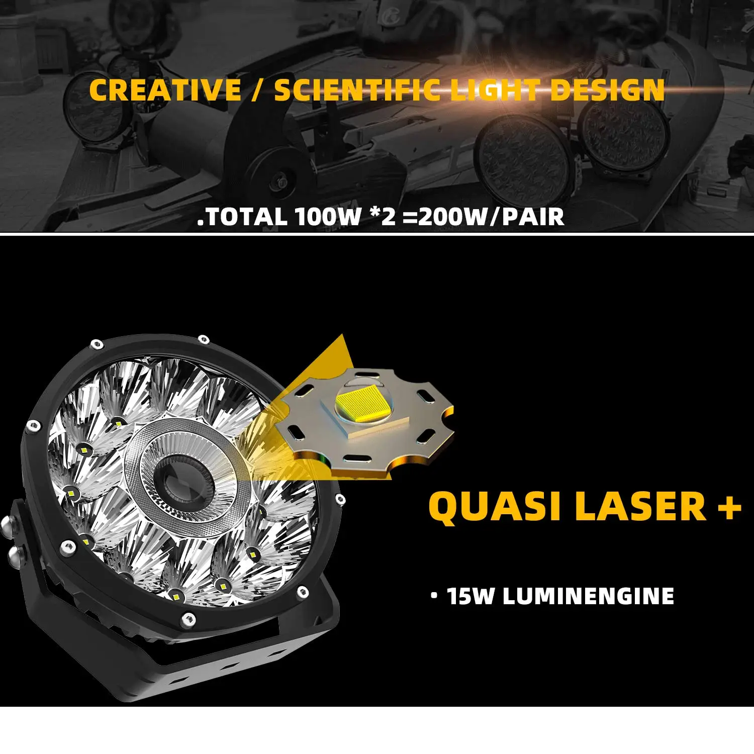 7-дюймовая штурмовая лодка 140 Вт искусственная работа супер яркий фонарь