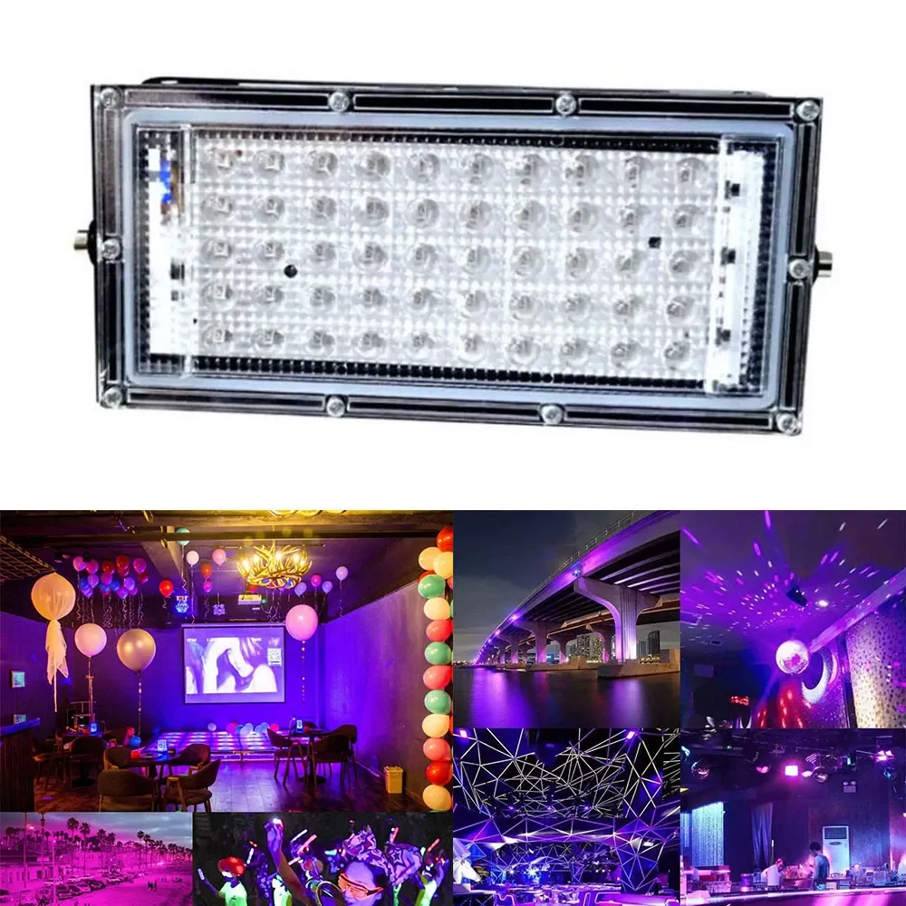 

50W 100W UV Black Light LED Flood Light IP65 Waterproof Ultraviolet Lamp DJ Disco Stage Night Lamp For Halloween Christmas Party