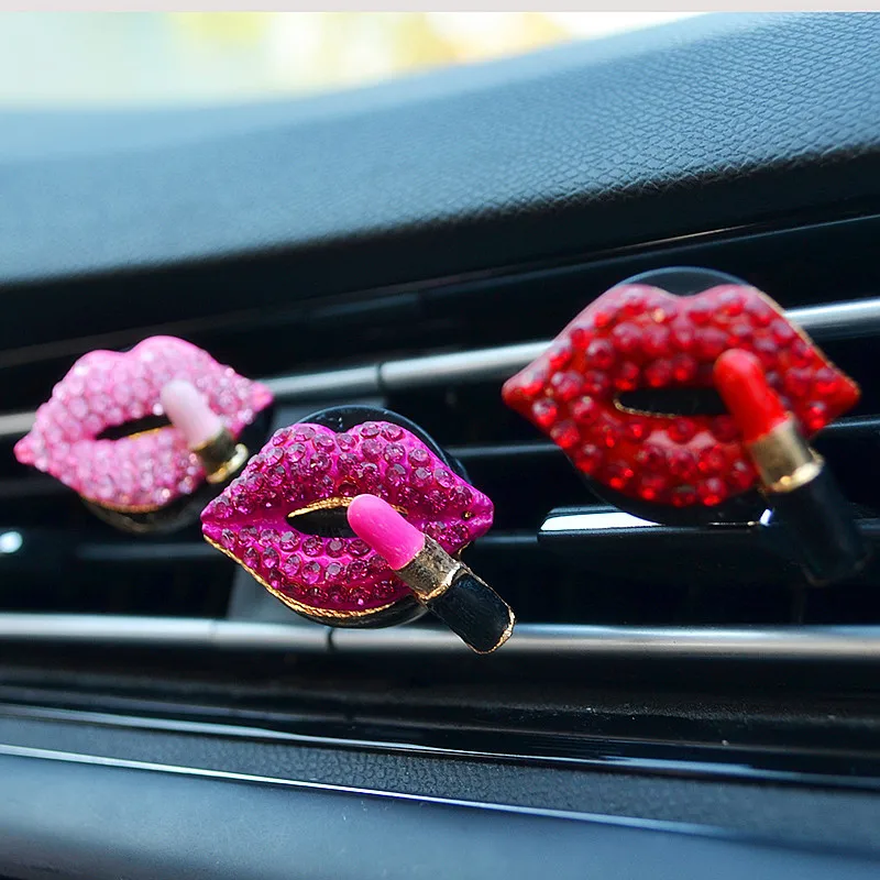 

Car Perfume Clip Diamond Red Lips Car Vent Clips Perfume Air Freshener Car Air Conditioning Air Outlet Aromatherapy Clip