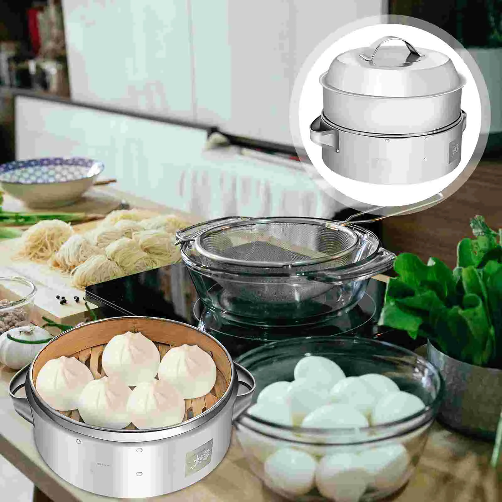

Kitchen Food Steaming Basket Practical Steamer Basket Food Steamer with Lid