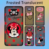 cartoon minnie mouse for xiaomi poco m3 x3 nfc gt 11 note 10 10s 10t 9 8 cc9 ultra lite pro frosted translucent phone case