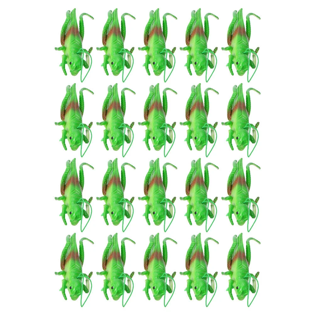 

20 Pcs Decorations Fake Grasshopper Decorative Insect Toys Figurines Kids Puzzle Lifelike Soft Rubber Figures Model Child Mini