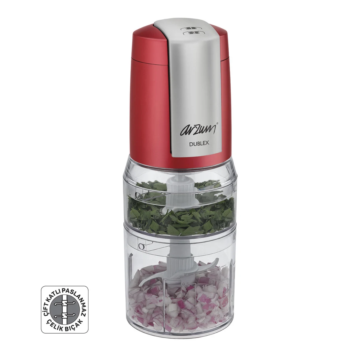 arzum duplex twin beam chopper electric kitchen appliances automatic double deck stainless steel chopping knives free global shipping