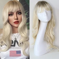 sivir synthetic wigs for women middle length wavy hair with bangs heat resistant fiber cosplaydaily simulated big scalp