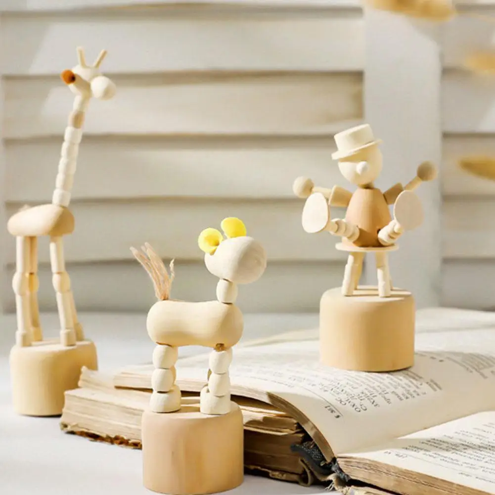 

Деревянные настольные мини-украшения с животными, креативные скандинавские украшения для студентов, детские игрушки, Милые образовательны...