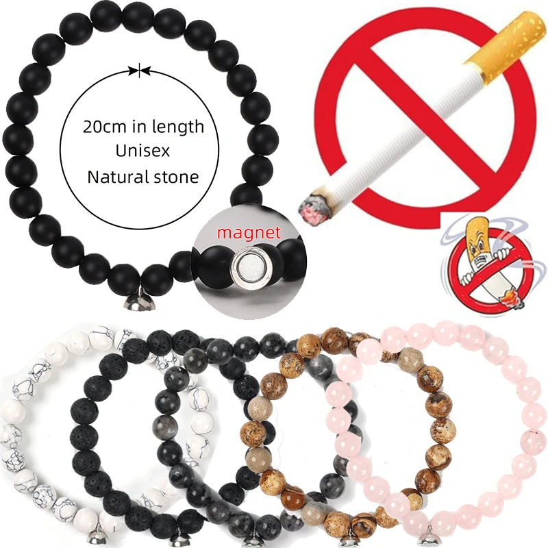 

Creative Quit Smoking Bracelet Simple Beaded Bangle Personalized Charming Jewelry Gift for Men Women Natural Stone Bracelets