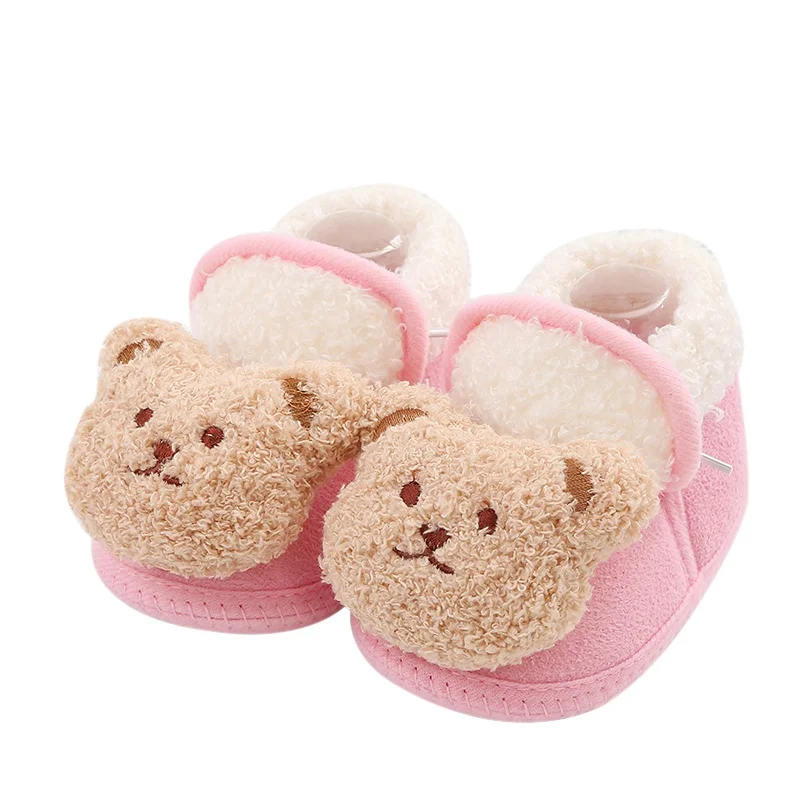 Нескользящие Детские ботинки с мягкой подошвой Плюшевые Декоративные для