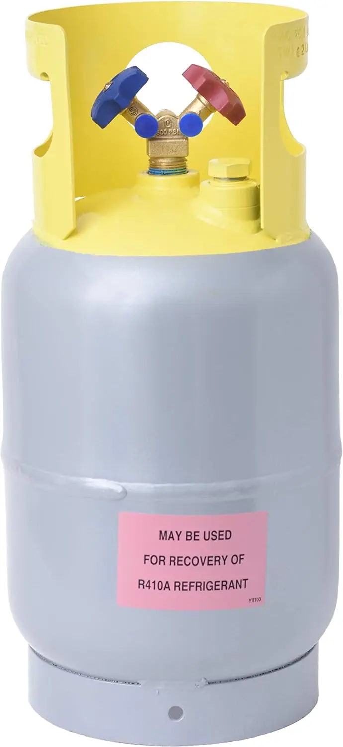 

Recovery Cylinder Tank - Reusable - DOT Compliant - Y-Valve Liquid/Vapor - 30 LB Pound , Gray