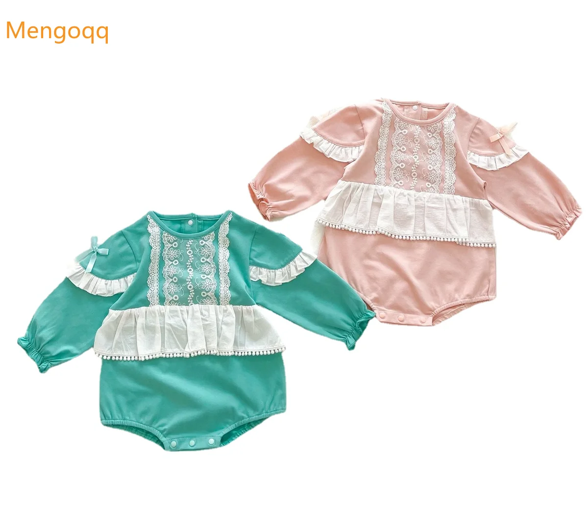 

Infant Baby Girls Spring Full Sleeve Patchwork Lace Outfits Kids Jumpsuits Casual Cotton Jumpsuits Princess Bodysuits 3-24M