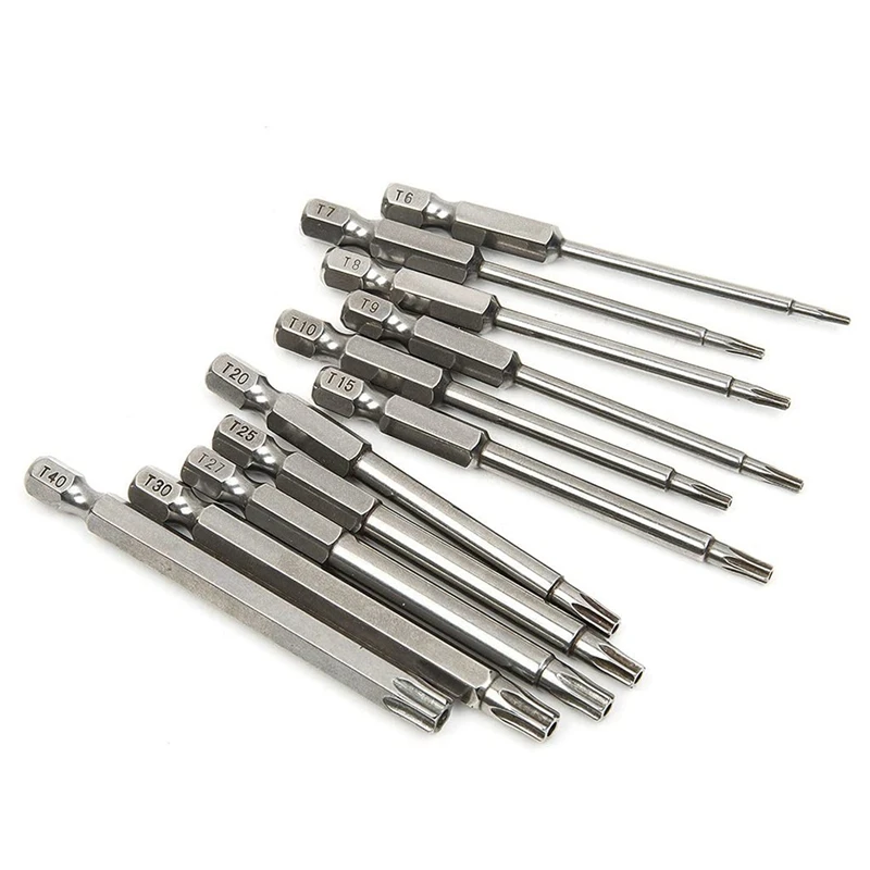 Promotion! 11 Pcs Magnetic T6-T40 Torx Head Screwdriver Bit Set Star 6 Point Drill Bits Tools 3 Inch Length |