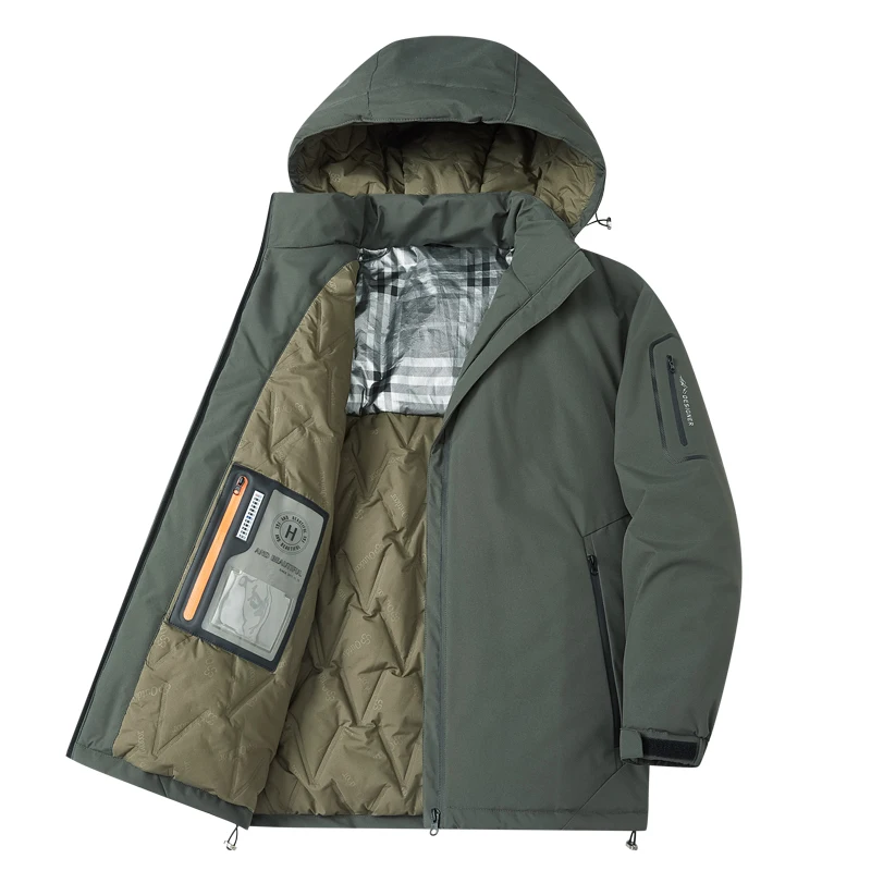 Зимние графеновые мужские куртки со съемной шапочкой женские ветрозащитные