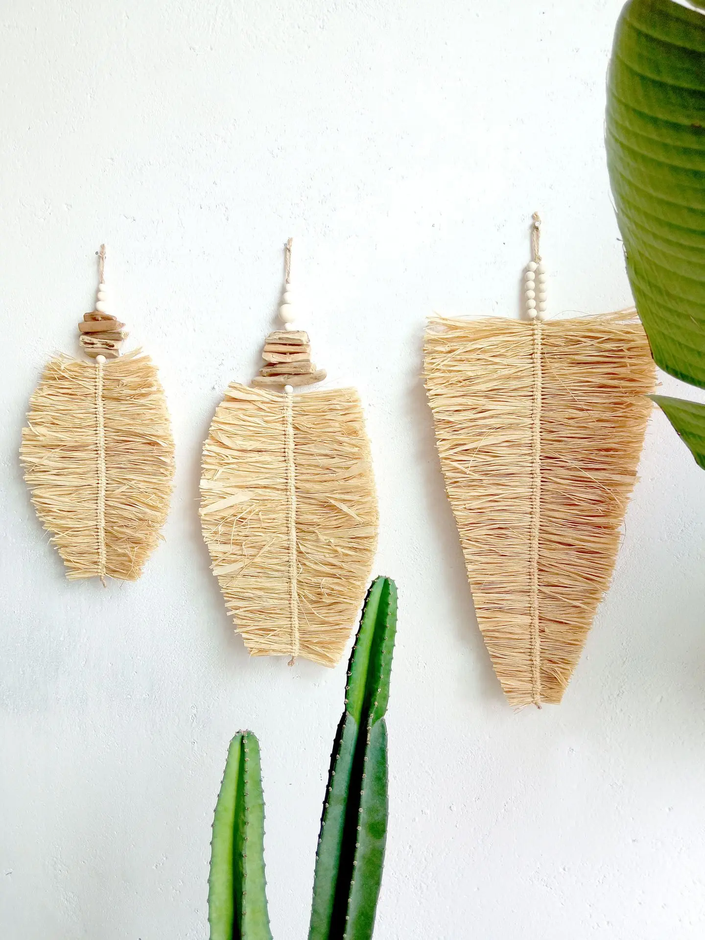 

[New Product] Raffia Beaded Leaf Tassel Wall Decoration Bohemian Lace Decoration Wall Hanging Room Decor Tapestry