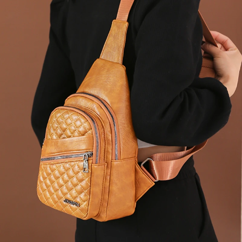 

Women Chest Bag soft PU leather Crossbody Bags for female messenger bags small Casual Travel backpack small bags for women