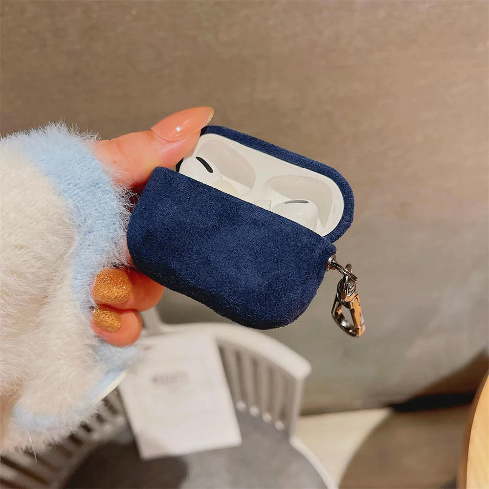 

Case for Apple Airpods Pro 3 2 1 Fannel Hook Fundas Buckle Portable Bluetooth Wireless Earphone Accessaries Cover Protection