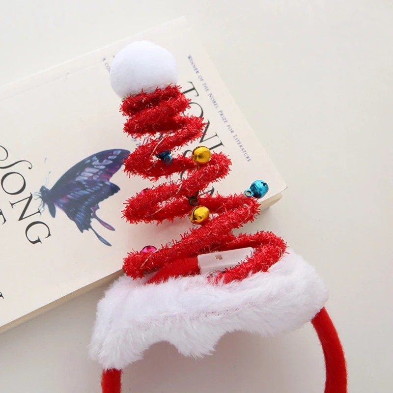 

Светящийся весенний ободок для волос 40GC, светодиодная повязка на голову в виде рождественской елки, милая мультяшная фотография, реквизит