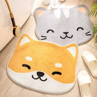 cartoon cute household imitation cashmere floor mat japanese animal modeling bathroom entrance absorbent non slip carpet
