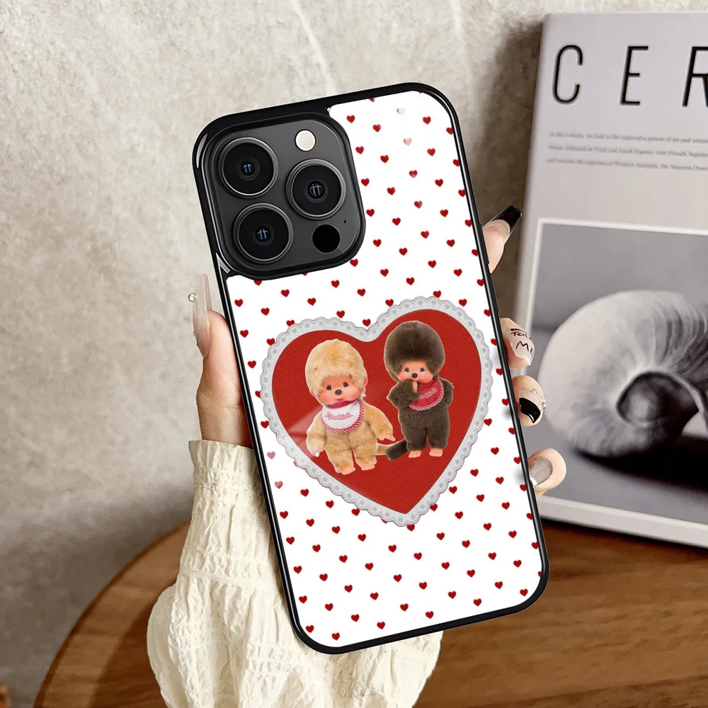 Милый мультяшный чехол для телефона M-Monchhichi iPhone 16 15 14 13 12 11 Pro Xs Max Mini Plus