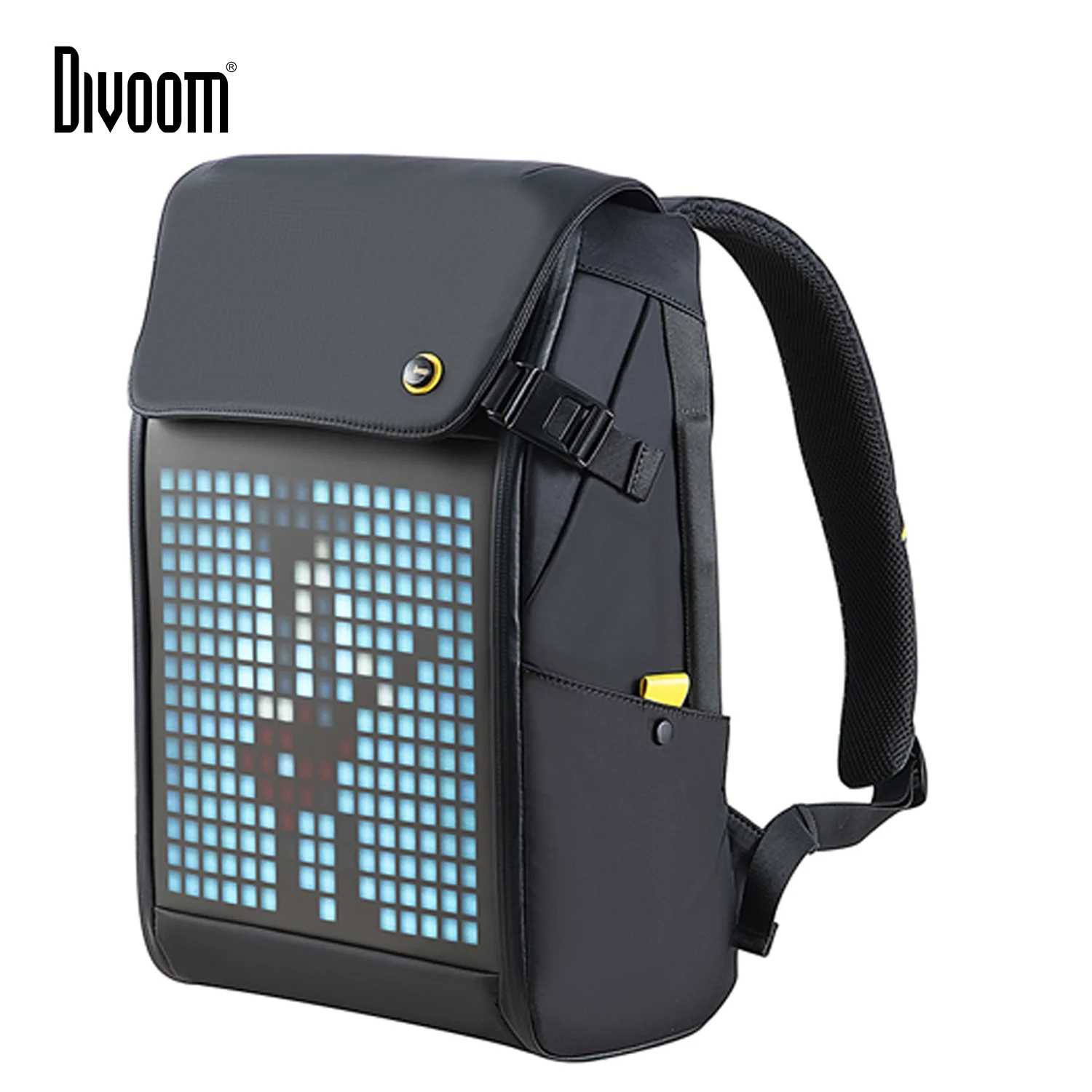 Men 15 Inch Waterproof School Backpack Laptop Bag Women'daypack With 16 × 16 Rgb Led Screen Travel Black