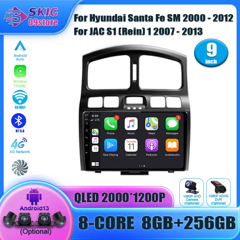 Для Hyundai Santa Fe SM 2000-2012 Автомобильный радиоприемник Мультимедийная видеонавигация