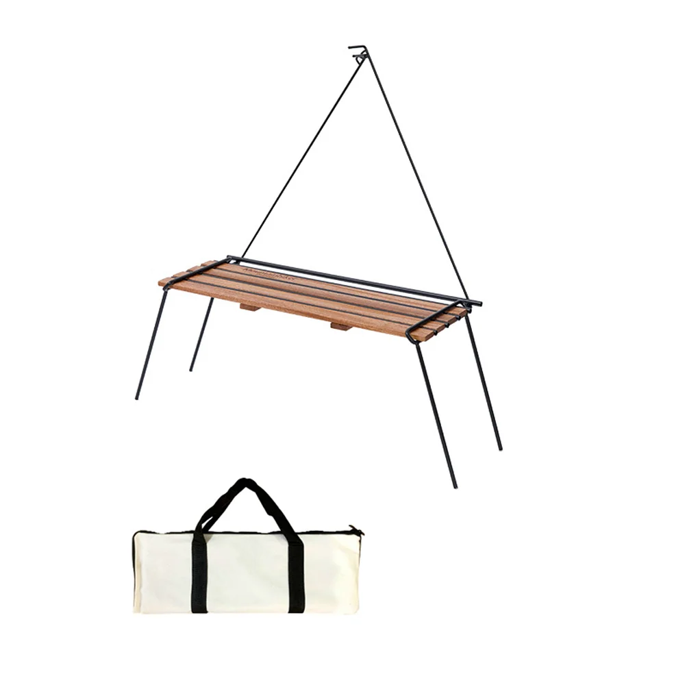 

Практичный складной стол для кемпинга из нержавеющей стали 304 и дерева, семейный стол для пикника, походов, стойка для хранения, портативный стол